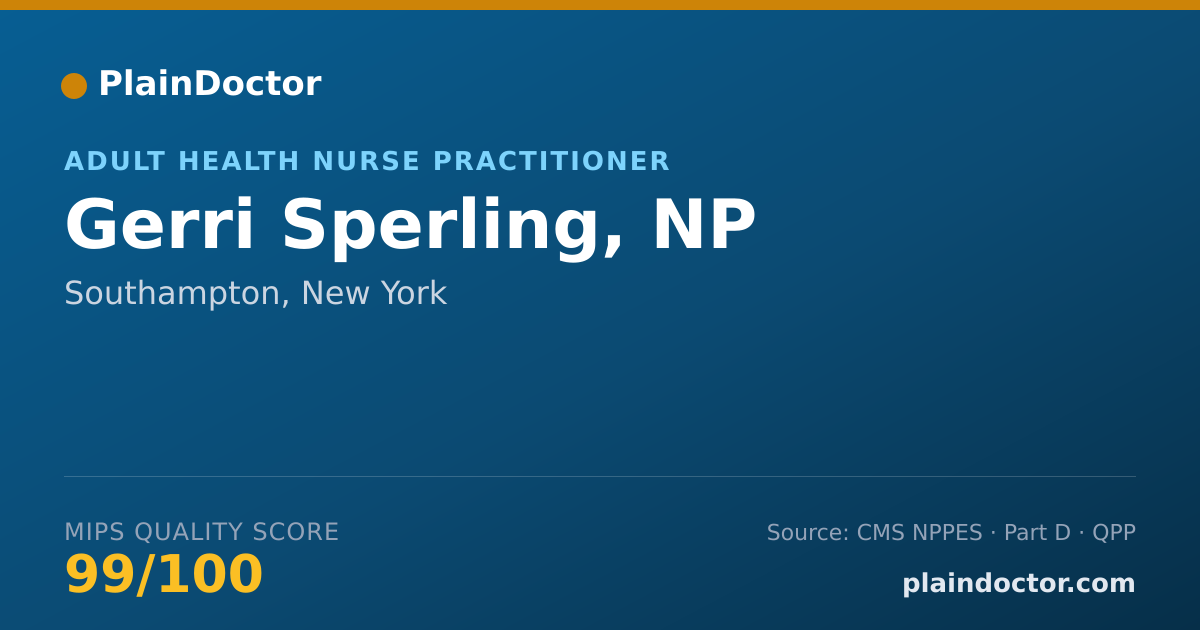 Shareable card for Gerri Sperling, NP - Adult Health Nurse Practitioner, Southampton, NY