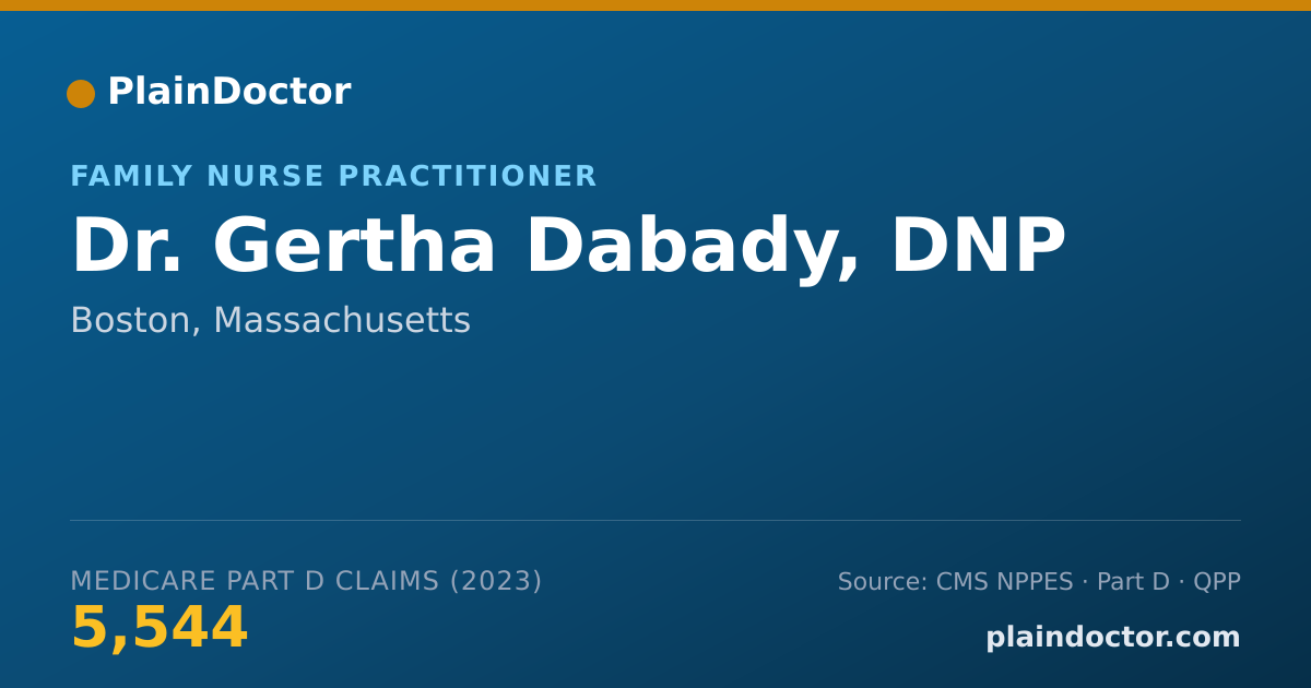 Shareable card for Gertha Dabady, DNP - Family Nurse Practitioner, Boston, MA