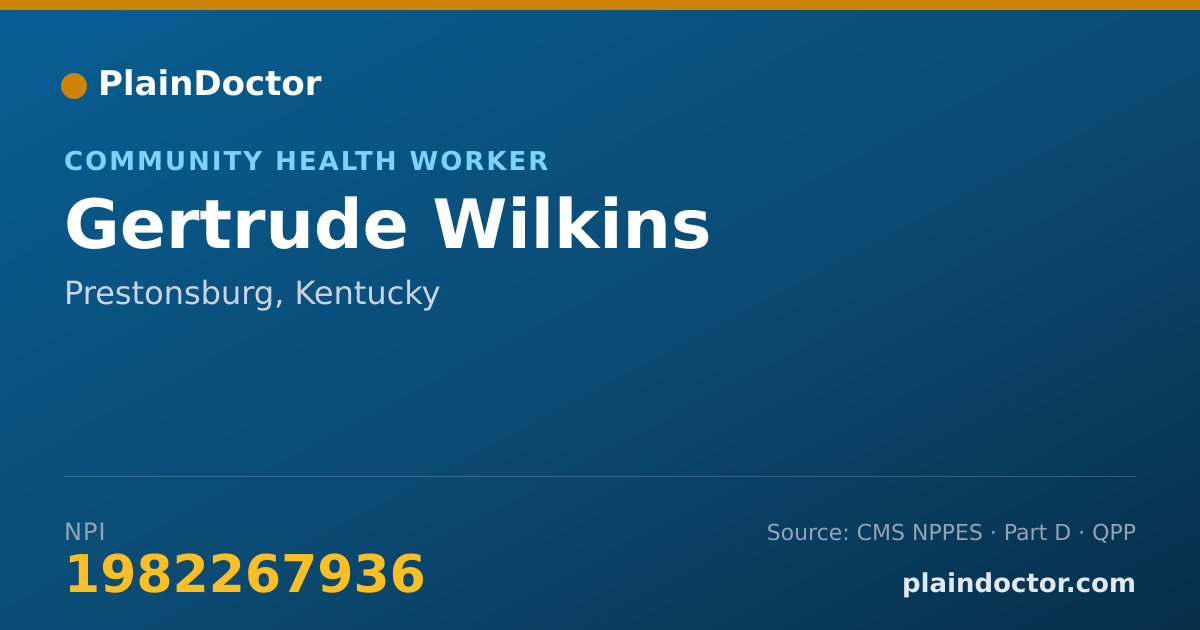 Shareable card for Gertrude Wilkins - Community Health Worker, Prestonsburg, KY