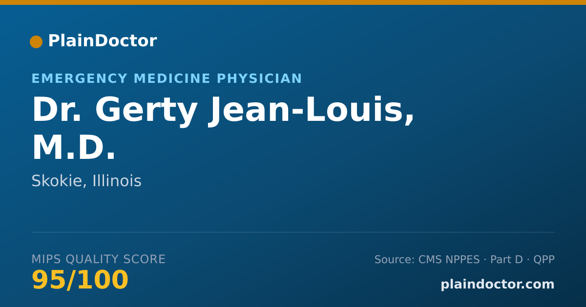 Shareable card for Gerty Jean-Louis, M.D. - Emergency Medicine Physician, Skokie, IL