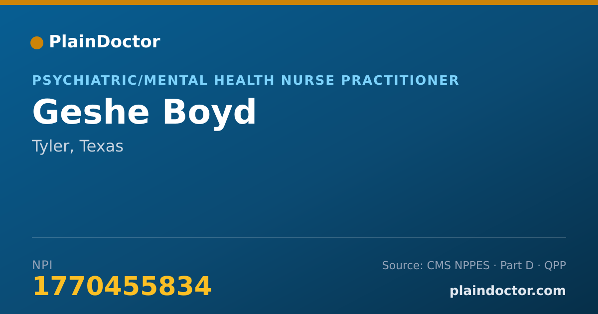 Shareable card for Geshe Boyd - Nurse Practitioner, Tyler, TX