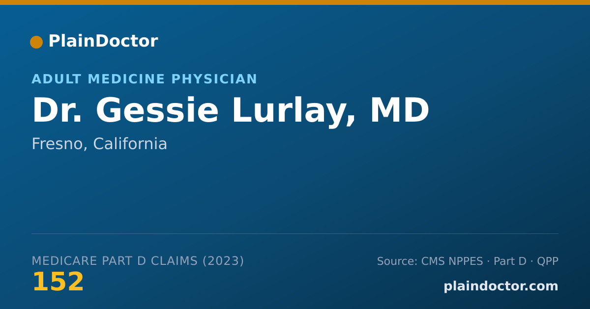Shareable card for Gessie Lurlay, MD - Adult Medicine Physician, Fresno, CA