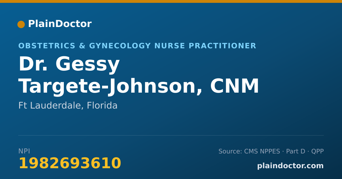 Shareable card for Gessy Targete-Johnson, CNM - Obstetrics & Gynecology Nurse Practitioner, Ft Lauderdale, FL
