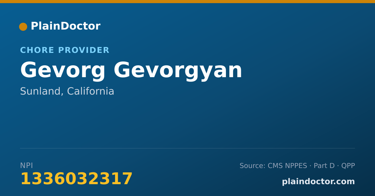 Shareable card for Gevorg Gevorgyan - Chore Provider, Sunland, CA