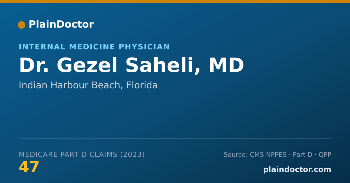 Shareable card for Gezel Saheli, MD - Internal Medicine Physician, Indian Harbour Beach, FL