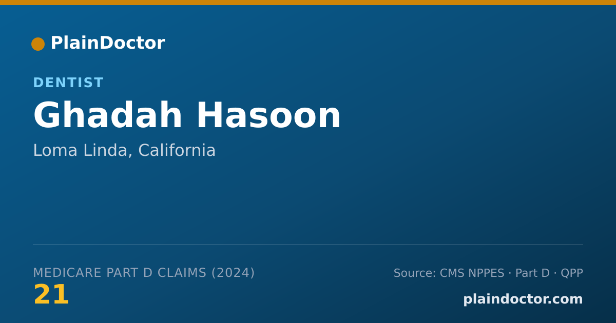 Shareable card for Ghadah Hasoon - Dentist, Loma Linda, CA