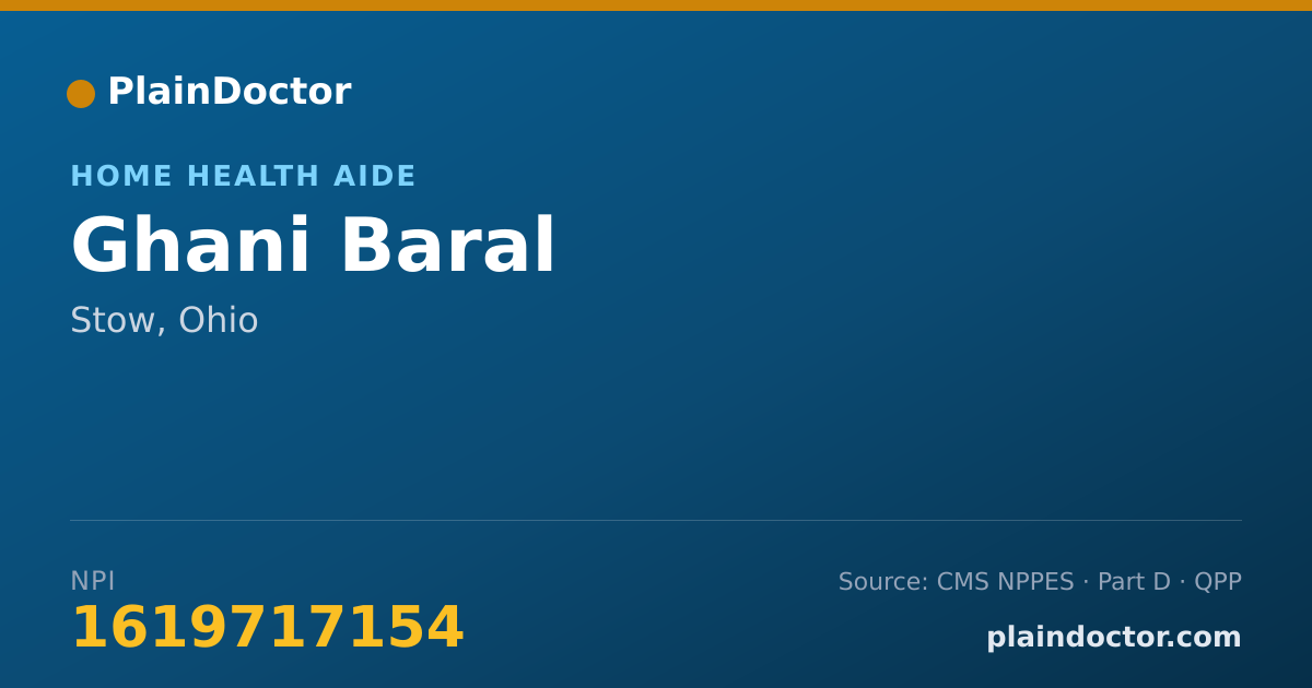 Shareable card for Ghani Baral - Home Health Aide, Stow, OH