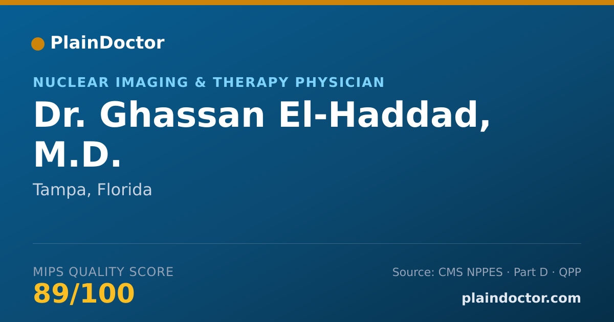 Shareable card for Ghassan El-Haddad, M.D. - Nuclear Imaging & Therapy Physician, Tampa, FL
