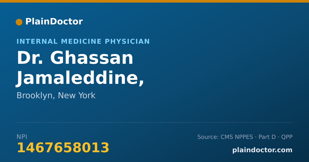 Shareable card for Ghassan Jamaleddine, M.D.,F.C.C.P. - Internal Medicine Physician, Brooklyn, NY