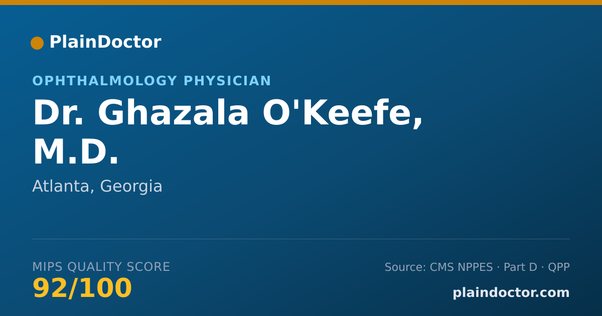 Shareable card for Ghazala O'Keefe, M.D. - Ophthalmology Physician, Atlanta, GA