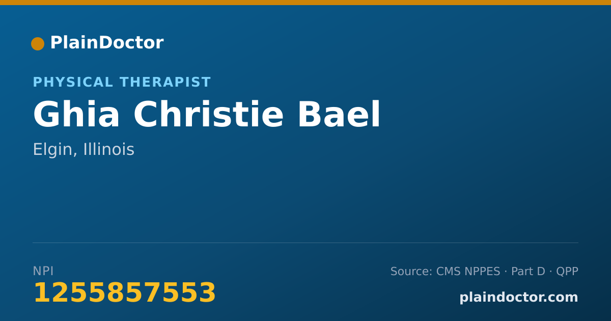 Shareable card for Ghia Christie Bael - Physical Therapist, Elgin, IL