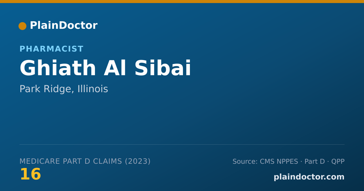 Shareable card for Ghiath Al Sibai - Pharmacist, Park Ridge, IL