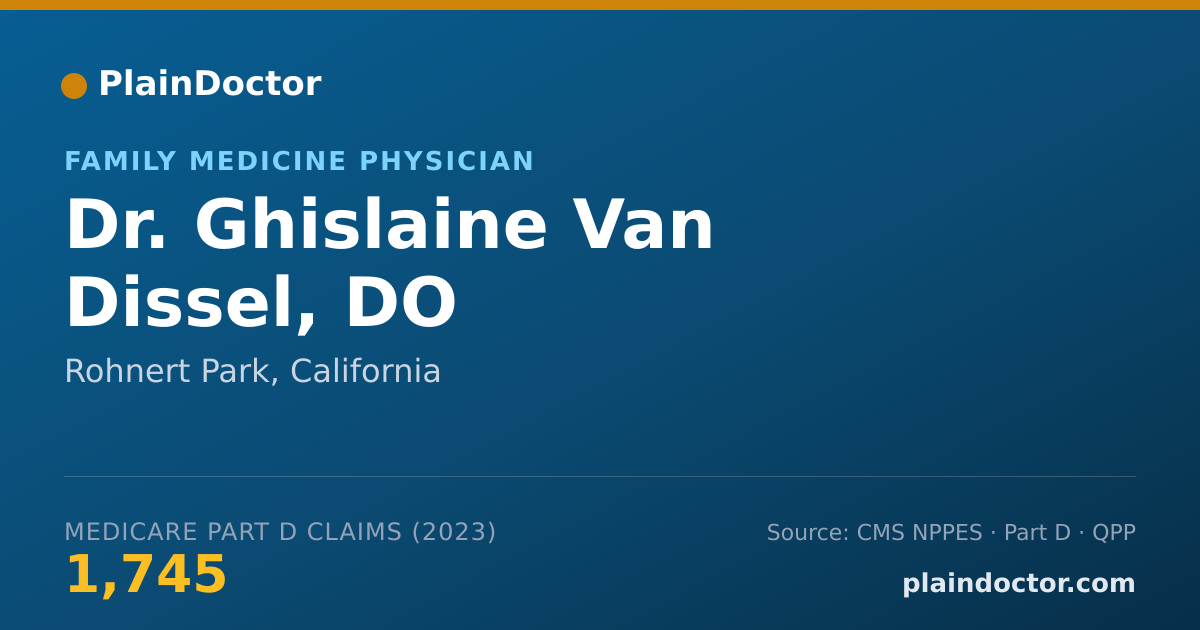 Shareable card for Ghislaine Van Dissel, DO - Family Medicine Physician, Rohnert Park, CA