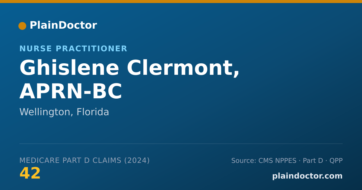 Shareable card for Ghislene Clermont, APRN-BC - Nurse Practitioner, Wellington, FL