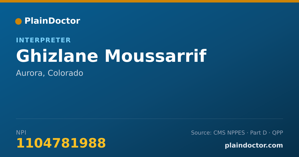 Shareable card for Ghizlane Moussarrif - Interpreter, Aurora, CO