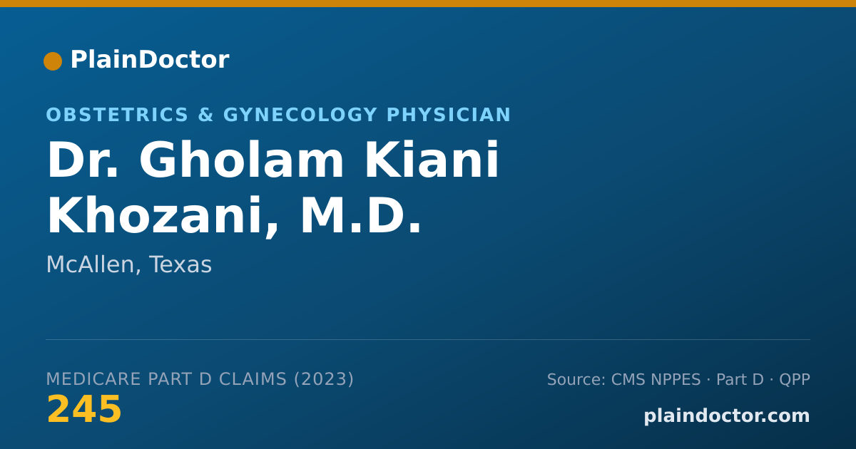 Shareable card for Gholam Kiani Khozani, M.D. - Obstetrics & Gynecology Physician, McAllen, TX