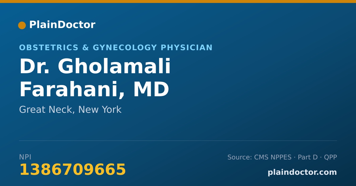 Shareable card for Gholamali Farahani, MD - Obstetrics & Gynecology Physician, Great Neck, NY