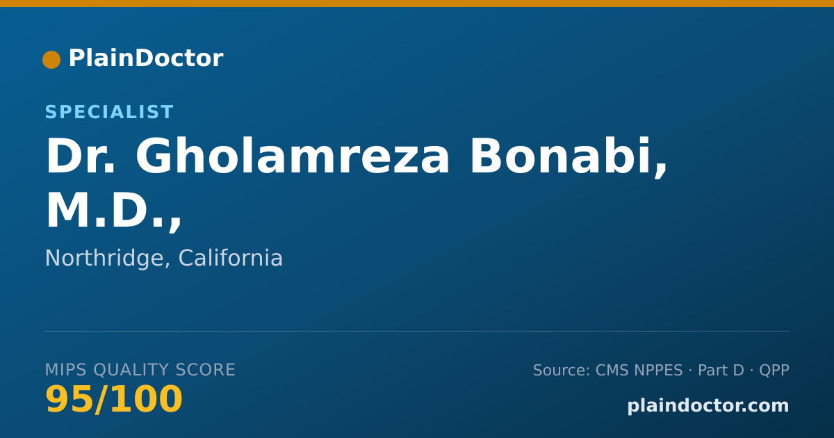 Shareable card for Gholamreza Bonabi, M.D., - Specialist, Northridge, CA