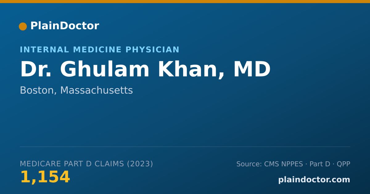 Shareable card for Ghulam Khan, MD - Internal Medicine Physician, Boston, MA
