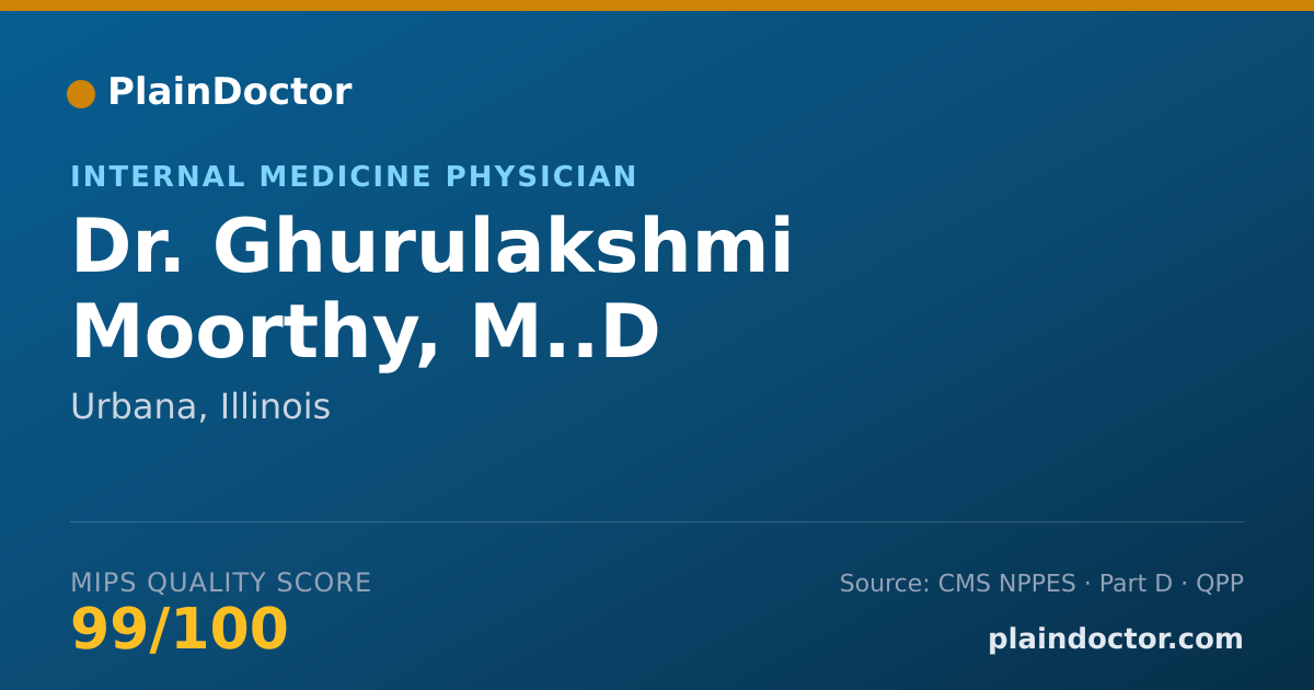 Shareable card for Ghurulakshmi Moorthy, M..D - Internal Medicine Physician, Urbana, IL