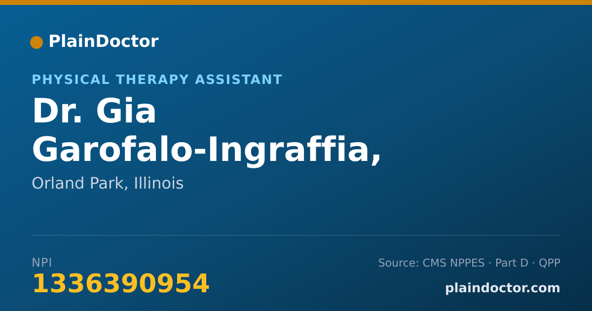 Shareable card for Gia Garofalo-Ingraffia, PTA - Physical Therapy Assistant, Orland Park, IL