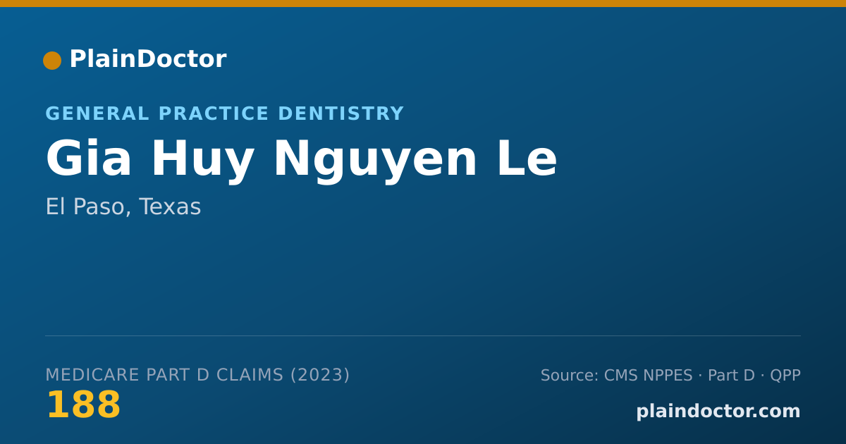 Shareable card for Gia Huy Nguyen Le - General Practice Dentistry, El Paso, TX
