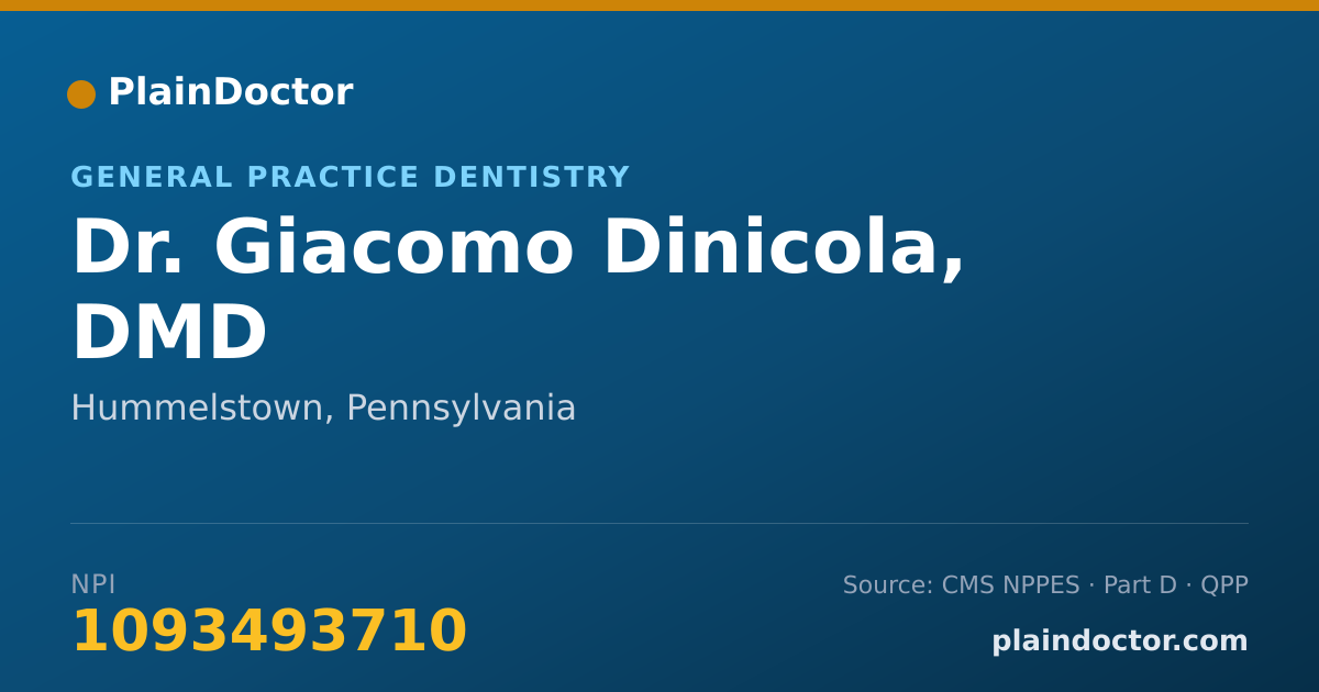 Shareable card for Giacomo Dinicola, DMD - General Practice Dentistry, Hummelstown, PA