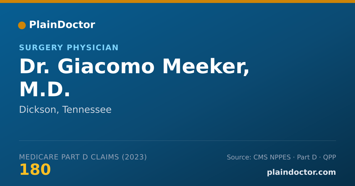 Shareable card for Giacomo Meeker, M.D. - Surgery Physician, Dickson, TN