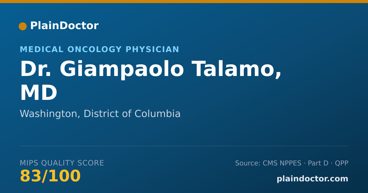 Shareable card for Giampaolo Talamo, MD - Medical Oncology Physician, Washington, DC