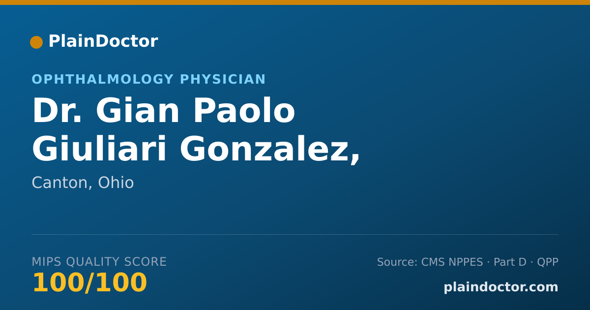 Shareable card for Gian Paolo Giuliari Gonzalez, M.D. - Ophthalmology Physician, Canton, OH