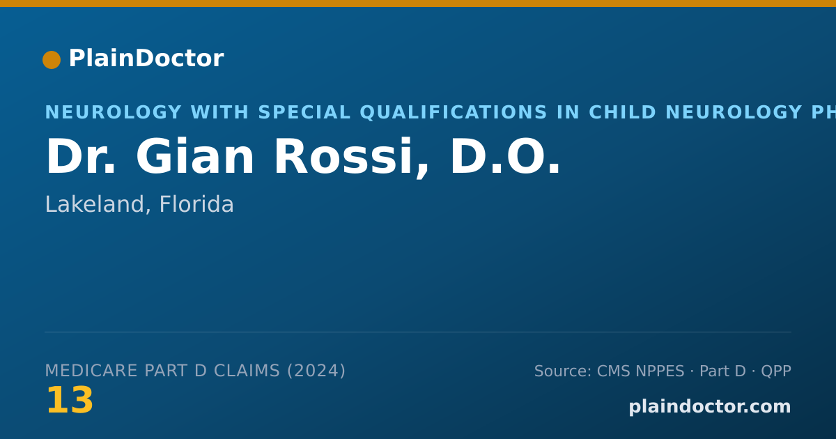 Shareable card for Gian Rossi, D.O. - Neurology with Special Qualifications in Child Neurology Physician, Lakeland, FL