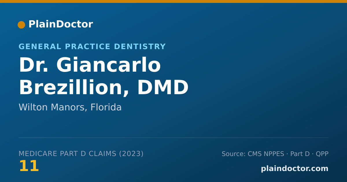 Shareable card for Giancarlo Brezillion, DMD - General Practice Dentistry, Wilton Manors, FL