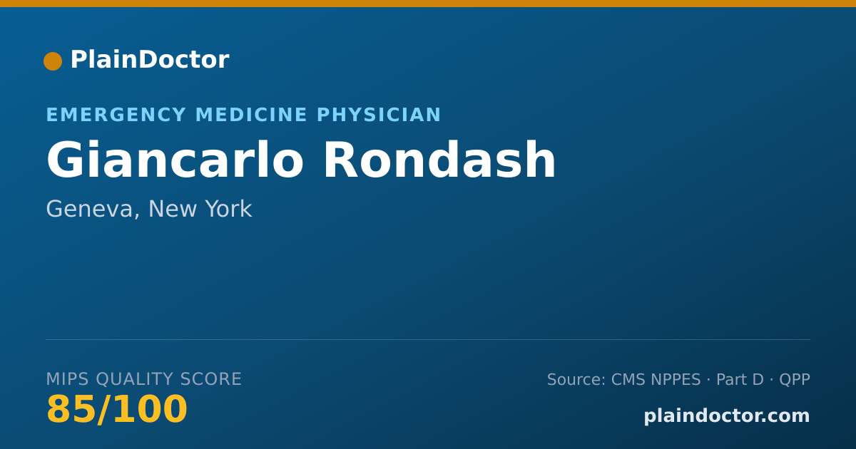 Shareable card for Giancarlo Rondash - Emergency Medicine Physician, Geneva, NY
