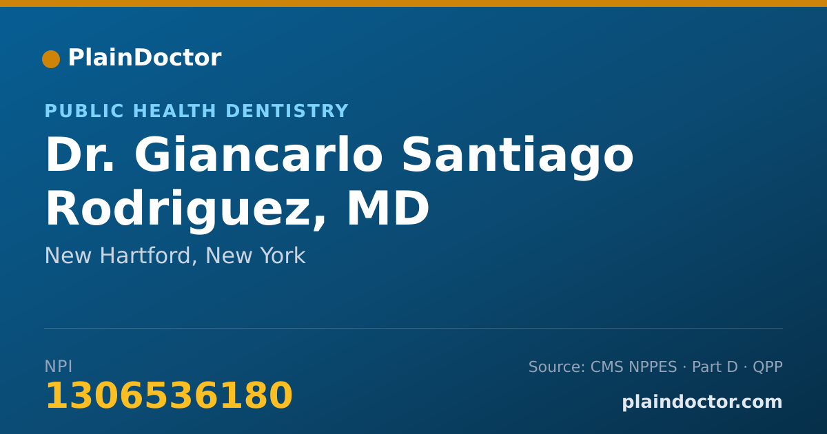 Shareable card for Giancarlo Santiago Rodriguez, MD - Public Health Dentistry, New Hartford, NY