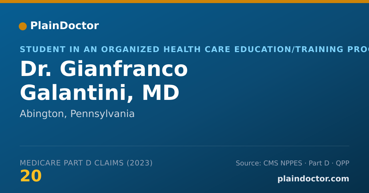 Shareable card for Gianfranco Galantini, MD - Student in an Organized Health Care Education/Training Program, Abington, PA