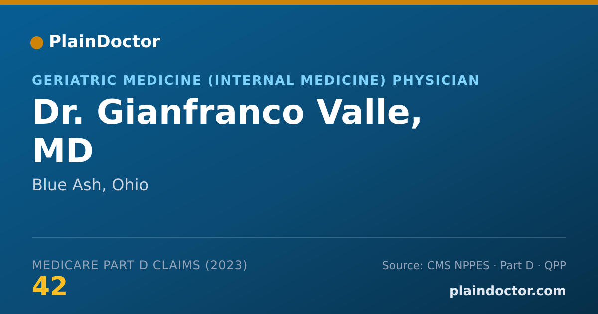 Shareable card for Gianfranco Valle, MD - Geriatric Medicine (Internal Medicine) Physician, Blue Ash, OH