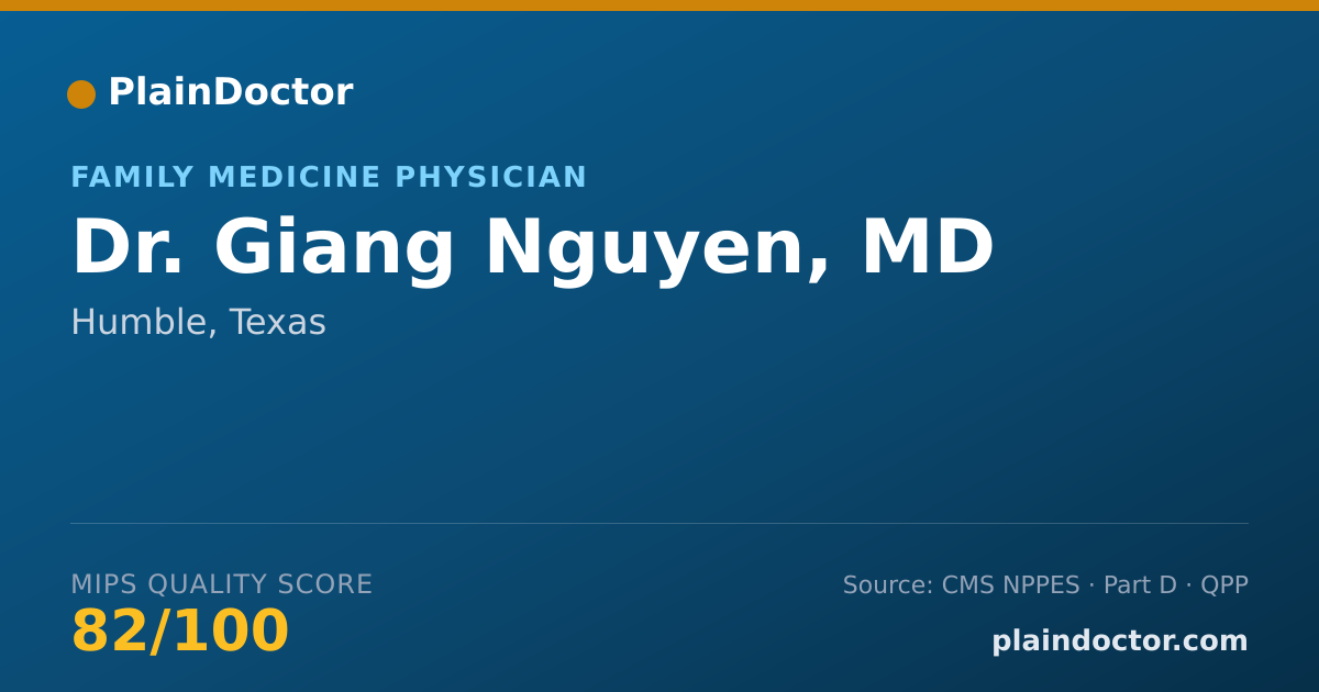 Shareable card for Giang Nguyen, MD - Family Medicine Physician, Humble, TX