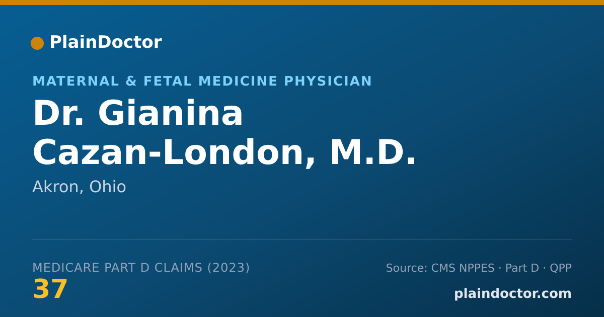 Shareable card for Gianina Cazan-London, M.D. - Maternal & Fetal Medicine Physician, Akron, OH