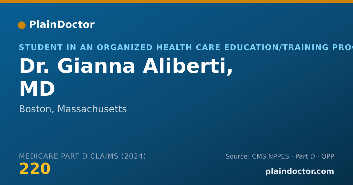 Shareable card for Gianna Aliberti, MD - Student in an Organized Health Care Education/Training Program, Boston, MA