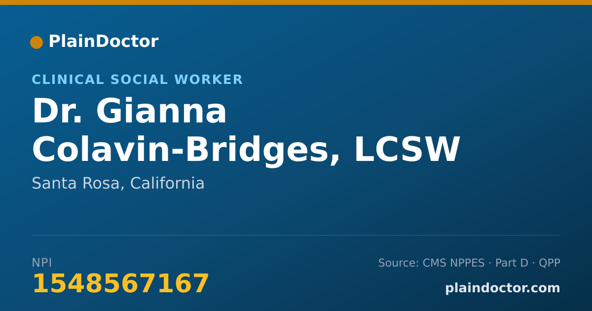 Shareable card for Gianna Colavin-Bridges, LCSW - Clinical Social Worker, Santa Rosa, CA