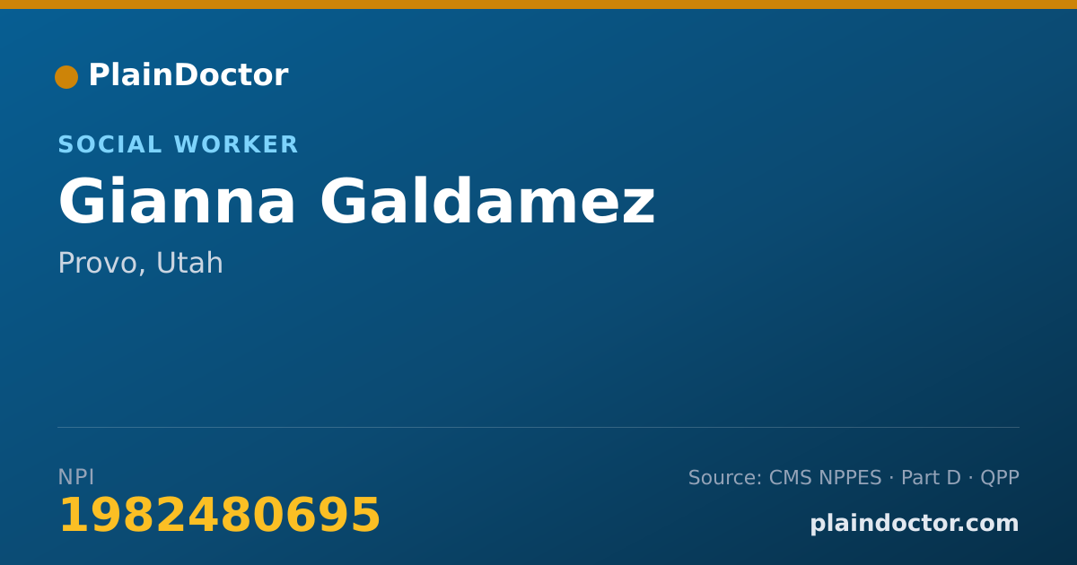 Shareable card for Gianna Galdamez - Social Worker, Provo, UT