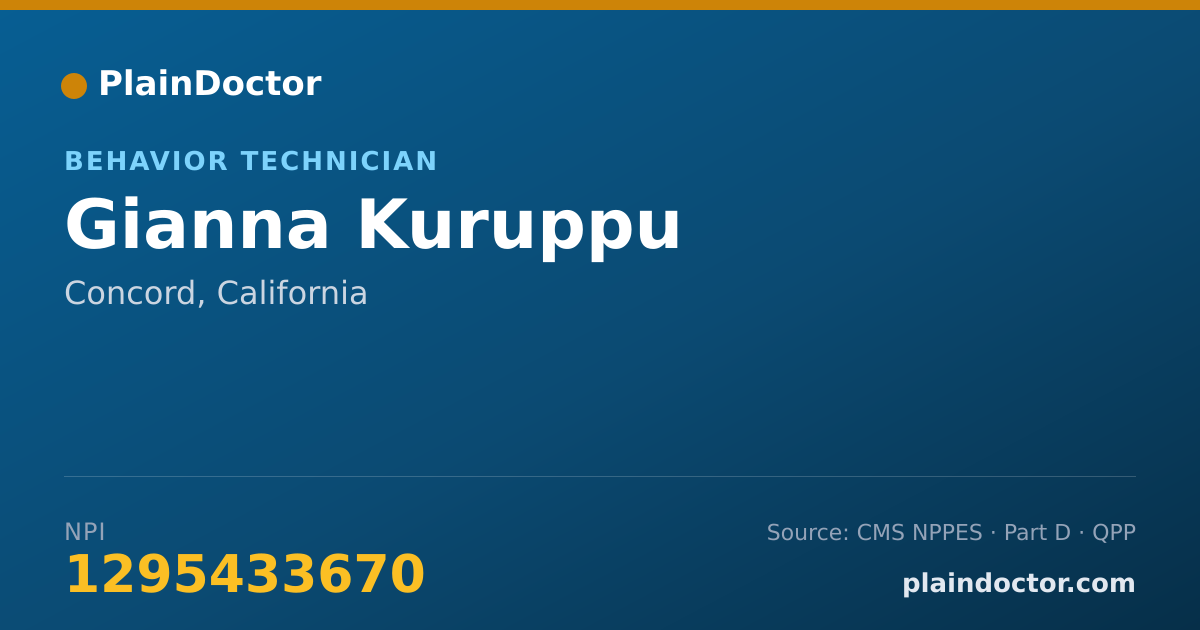 Shareable card for Gianna Kuruppu - Behavior Technician, Concord, CA