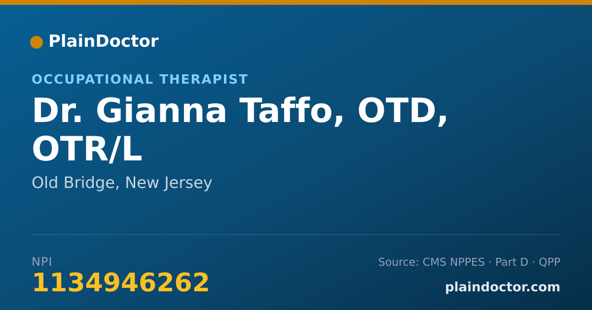 Shareable card for Gianna Taffo, OTD, OTR/L - Occupational Therapist, Old Bridge, NJ