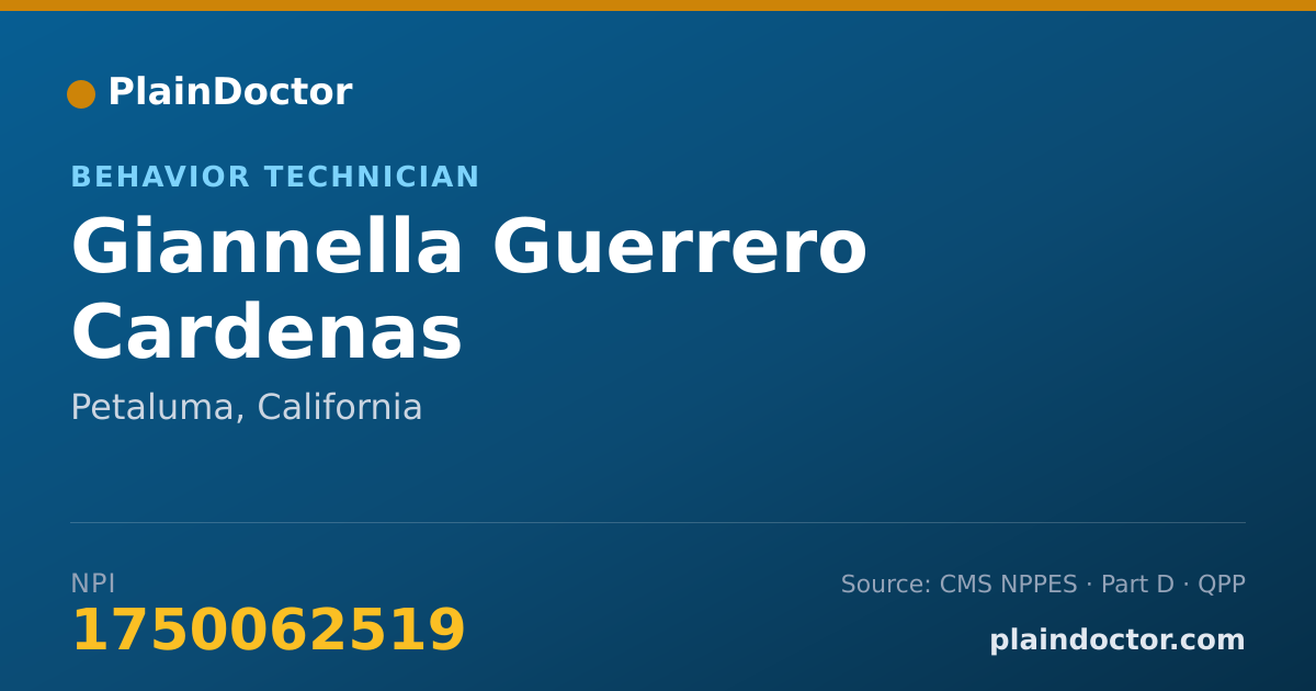Shareable card for Giannella Guerrero Cardenas - Behavior Technician, Petaluma, CA