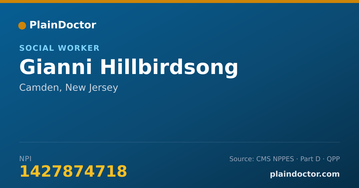 Shareable card for Gianni Hillbirdsong - Social Worker, Camden, NJ