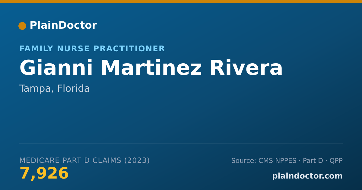 Shareable card for Gianni Martinez Rivera - Family Nurse Practitioner, Tampa, FL