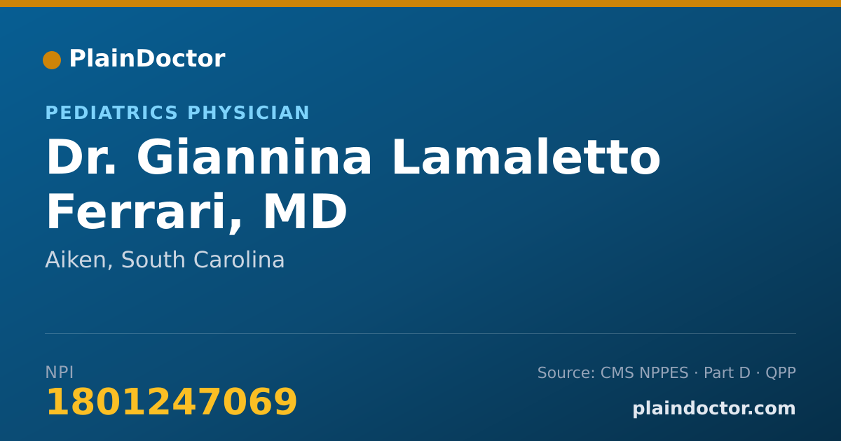 Shareable card for Giannina Lamaletto Ferrari, MD - Hospitalist Physician, Russellville, AL