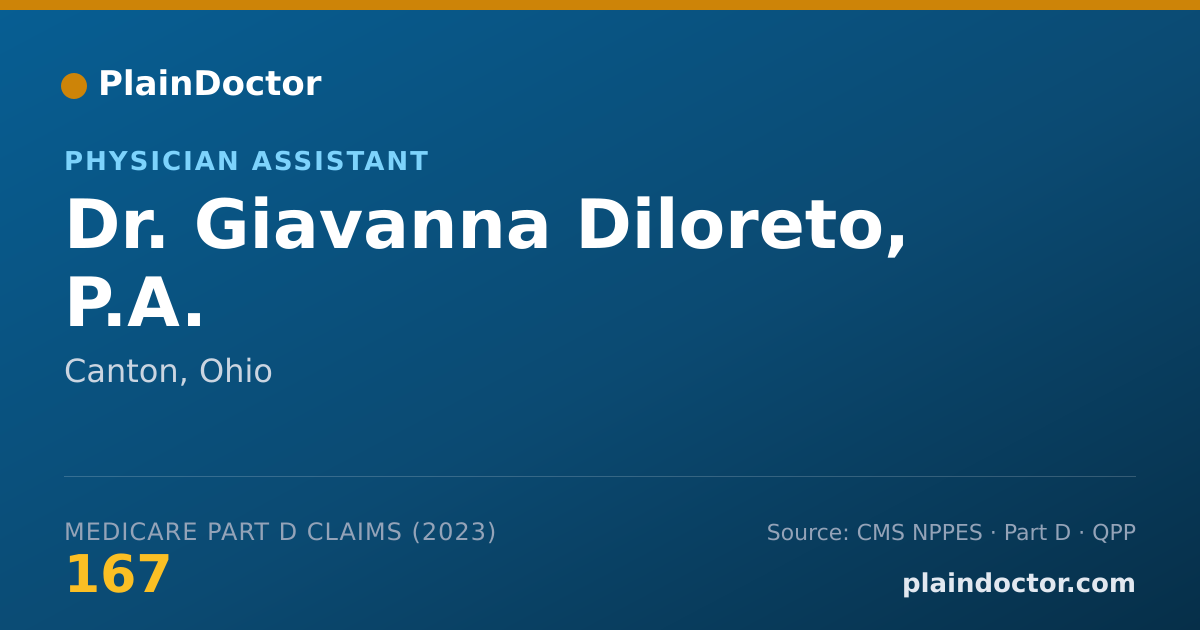 Shareable card for Giavanna Diloreto, P.A. - Physician Assistant, Canton, OH