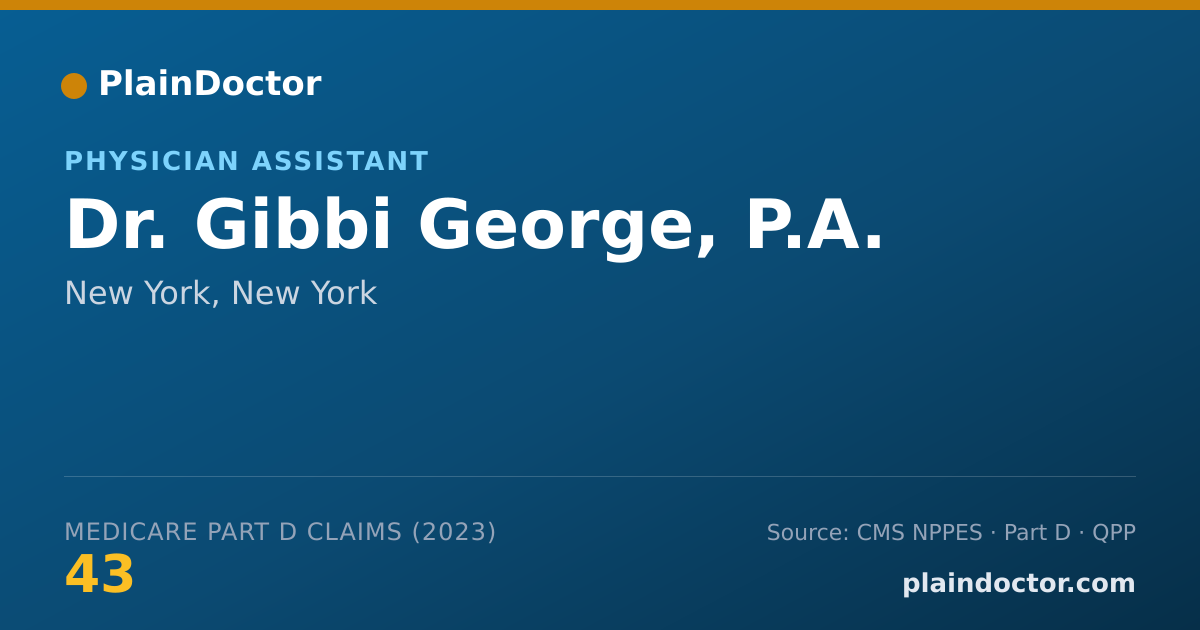 Shareable card for Gibbi George, P.A. - Physician Assistant, New York, NY