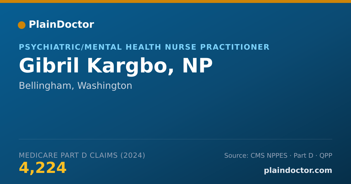 Shareable card for Gibril Kargbo, NP - Psychiatric/Mental Health Nurse Practitioner, Bellingham, WA